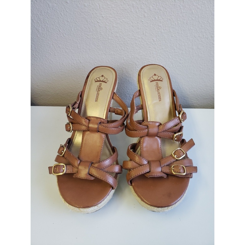 Fergalicious Vindicet Open Toe Espadrille Wedge Sandals 8M